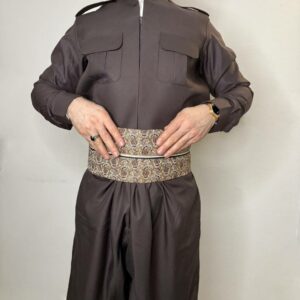 Tenue Homme Kurde - Marron - ŞAL û ŞEPIK avec tissu premium