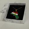 Collier Carte du Kurdistan – Drapeau Kurde avec Soleil Doré en acier inoxydable