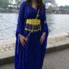 Robe Kurde "Nîlî" – Fistan Bleu Électrique Élégant