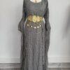 Robe Traditionnelle Kurde Grise – Fistan Élégant avec Détails Dorés