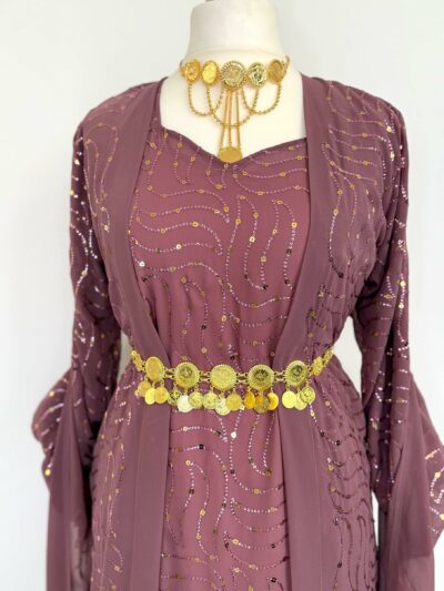Robe Kurde Traditionnelle Rosé – Fistan Élégant Sans Accessoires