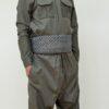 Tenue Kurde Homme Kaki Bakur – Şal û Şepik Vert Militaire avec Ceinture