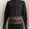 Tenue Kurde Homme Noire – Şal û Şepik Moderne avec Ceinture Tissée Multicolore