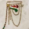 Broche Kurde Traditionnelle Dorée – Épingle Décorative Kurdistan (Drapeau & Chaînes) | Accessoire Tenue Kurde Homme & Femme