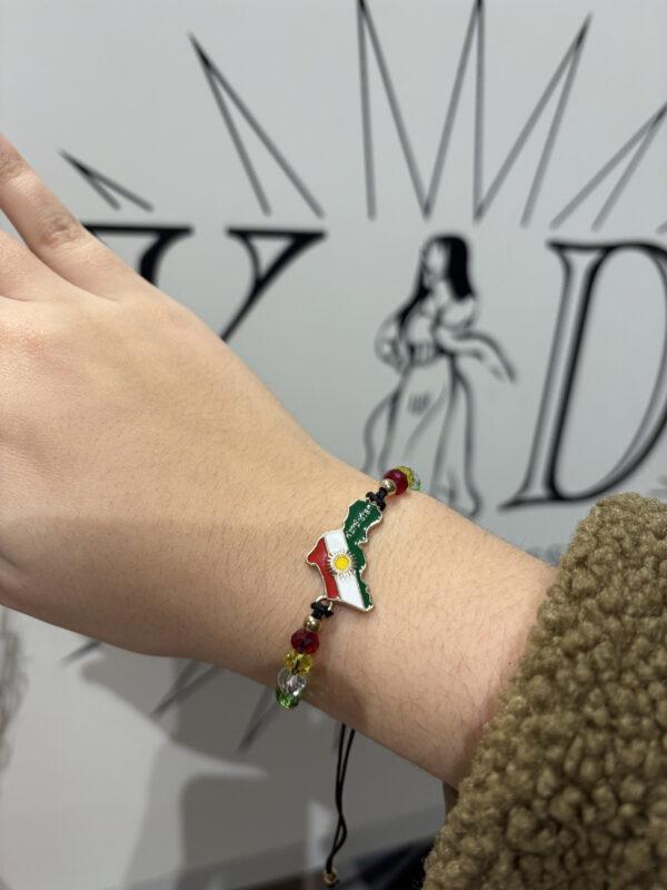 Bracelet Kurdistan | Bracelet fil drapeau kurde – Rouge ou Noir