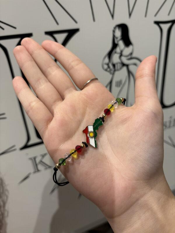 Bracelet Kurdistan | Bracelet fil drapeau kurde – Rouge ou Noir
