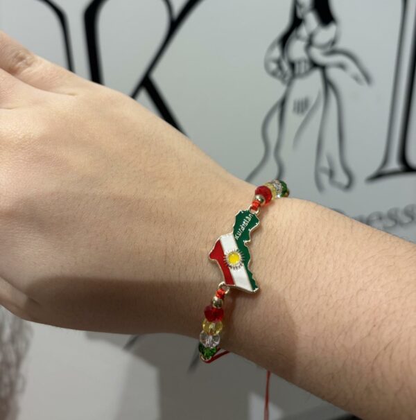 Bracelet Kurdistan | Bracelet fil drapeau kurde – Rouge ou Noir