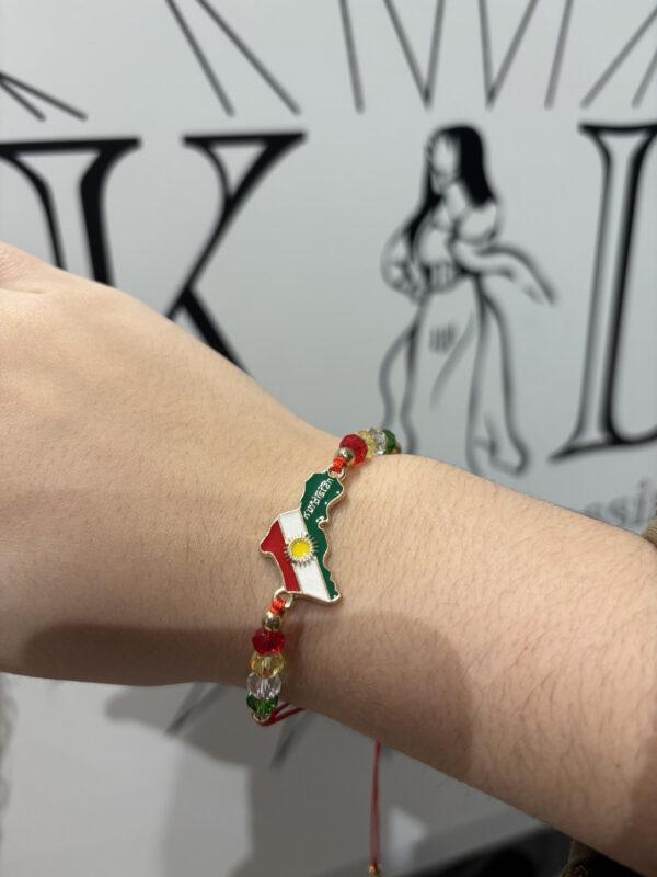 Bracelet Kurdistan | Bracelet fil drapeau kurde – Rouge ou Noir