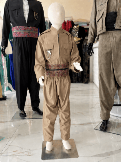 Tenue kurde enfant garçon – Şal û Şepik Zarokê Bej