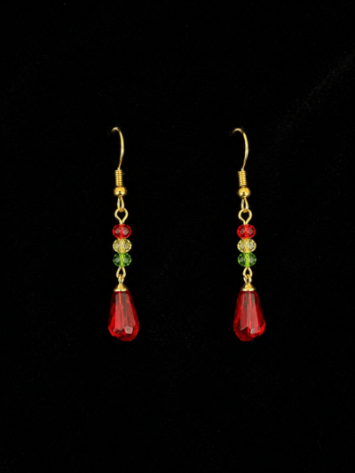 Boucles d’Oreilles Kurdistan Rouge – Bijou Traditionnel Kurde