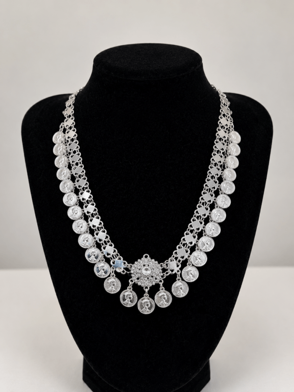 Collier Kurde Argenté à Pièces – Bijou Traditionnel du Kurdistan