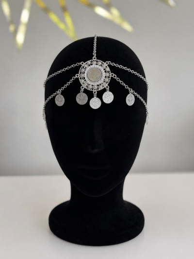 Bijou de Tête Kurde Argenté à Pièces – Accessoire Traditionnel du Kurdistan