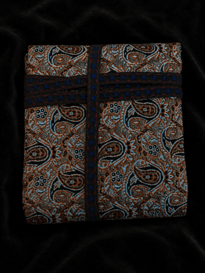 Ceinture Kurde Homme Bleu Nuit – Şal û Şepik Motifs Traditionnels du Kurdistan