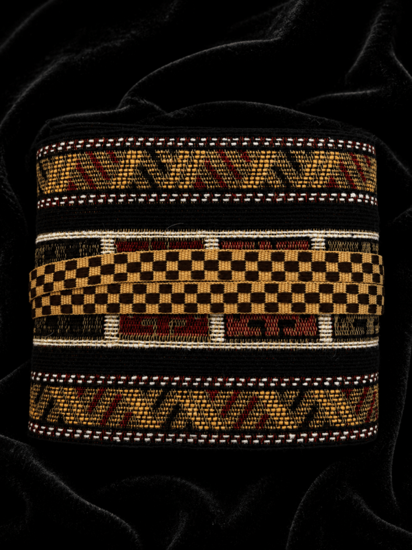 Ceinture Kurde Traditionnelle Beige & Noir – Accessoire Authentique du Kurdistan | Kurdish Dressing