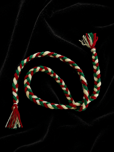 Tresse Traditionnel Kurde Homme Rouge, Vert & Blanc – Accessoire Şal û Şepik | Kurdish Dressing