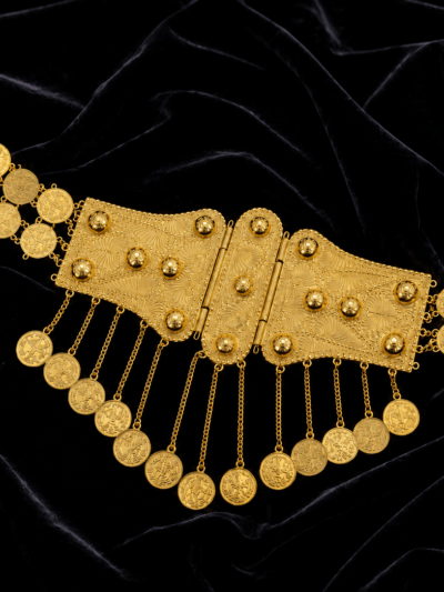 Ceinture Kurde Dorée à Pampilles – Ceinture Traditionnelle Femme pour Robe Kurde Ceinture Kurde Dorée à Pampilles – Ceinture Traditionnelle Femme pour Robe Kurde