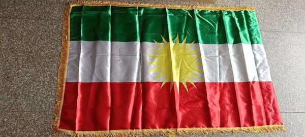 img_4411 Drapeau Kurde Kurdistan 90x150 cm avec Bordure Dorée